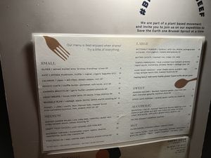 Menu  at No Bones in Byron Bay