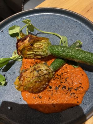 Zucchini flowers  at No Bones in Byron Bay