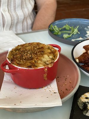 Vegan Mac n’ Cheese pot. A must.  at No Bones in Byron Bay