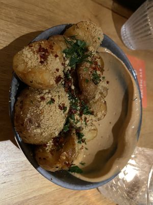 Chat potatoes  at No Bones in Byron Bay