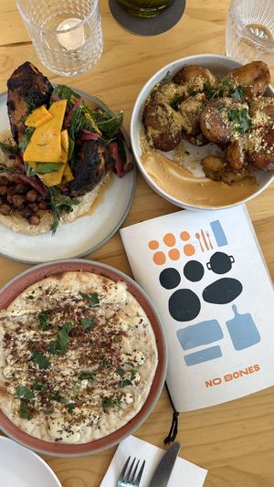 Harissa Pumpkin, potato’s and flat bread   at No Bones in Byron Bay