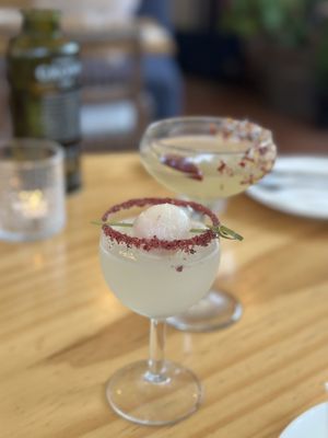 Lychee cocktail and chilli margarita 🌶️   at No Bones in Byron Bay