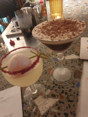 Lychee blossom and espresso martini at No Bones in Byron Bay