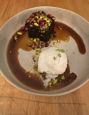 Sticky date pudding  at No Bones in Byron Bay