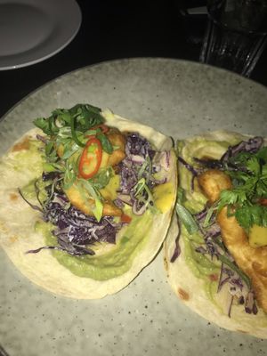 Prawn Tacos at No Bones in Byron Bay