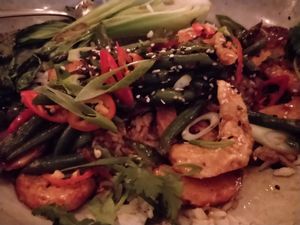 Chilli prawns at No Bones in Byron Bay
