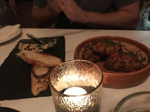 Pate & corn fritters  at No Bones in Byron Bay