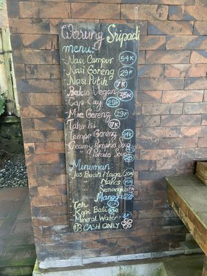 Menu   at Warung Sripadi in Tampaksiring