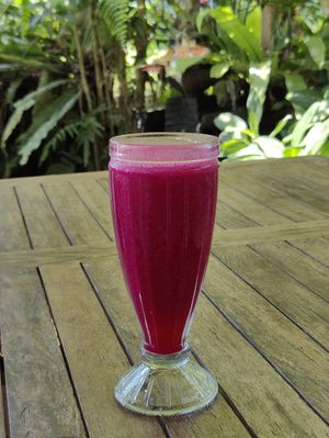 Dragon fruit juice at Warung Sripadi in Tampaksiring