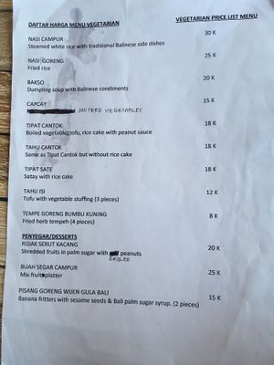 menu food 13/05/2018 at Warung Sripadi in Tampaksiring