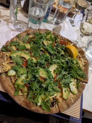 Vegan pizza at Mystic Pizza - Exarchia in Athens