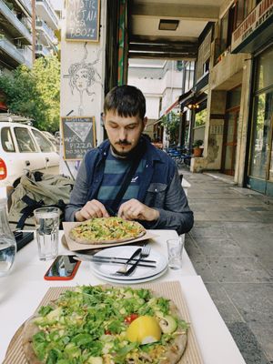 Our today’s lunch 🤍 at Mystic Pizza - Exarchia in Athens