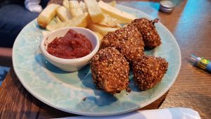 Mock chicken things at Tell Your Friends in South West London