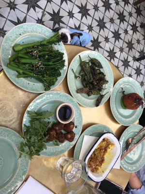Alllllll the side dishes  at Tell Your Friends in South West London
