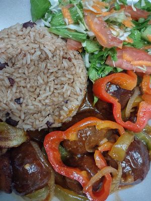 Lentil meatballs at Hill's Carib Flava in Haledon