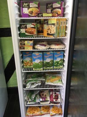 A range of Amy’s Kitchen meals, VBites pizzas and frozen fruit and veg at Cracked Wheat Organics in Welshpool