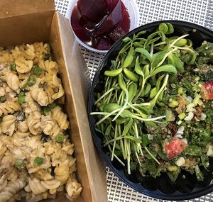 TuNO Casserole & Spinach Kale Waldorf Salad...Delicious!! at Island Produce Cafe in North Palm Beach