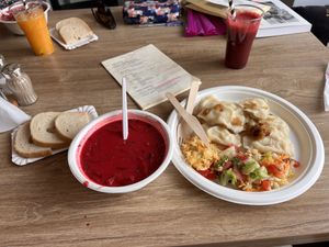 Borscht & pierogi ruskie   at Soczysta Strawa in Lublin