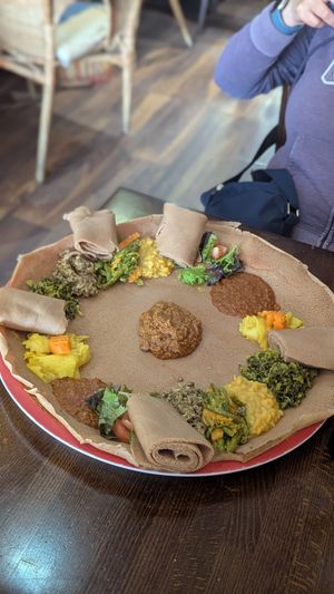 Vegan platter for 2 at Mesi's Kitchen in North London