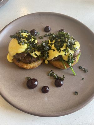 Mushroom Benedict at Cafe Miro in Christchurch