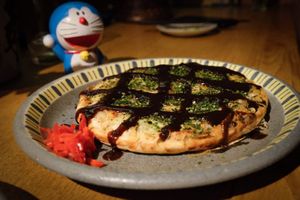 Vegan okonomiyaki at Flame in Takayama