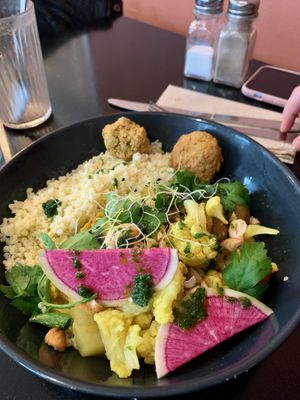 Cous cous & falafel dish  at Itsy Bitsy in Lille