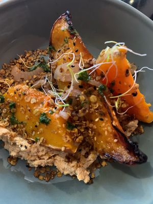 Pumpkin & houmous starter  at Itsy Bitsy in Lille