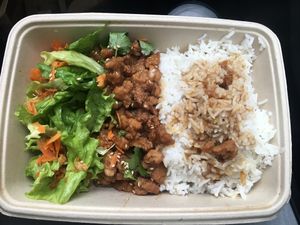 caramelised soy protein (take away) at Herbosaurus in Rennes