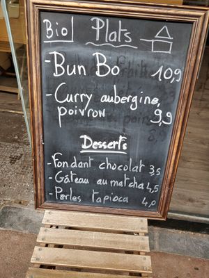 Menu (september 4, 2019) at Herbosaurus in Rennes