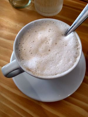 Latte (almond milk) at Herbosaurus in Rennes