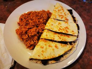 Vegan La Norteña with vegan cheese and chorizo at Baby Salsa Mexican Restaurant in Nanaimo