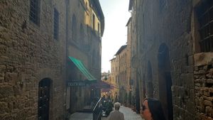 Beautiful little alley with outdoor seating. at Life Bistrot in Volterra