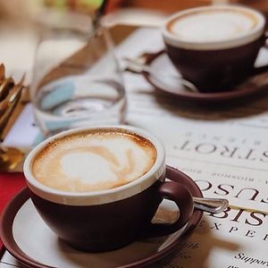 Plant based cappuccino at Life Bistrot in Volterra