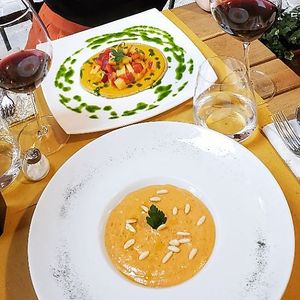 Food Table at Life Bistrot in Volterra