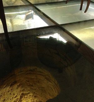 Etruscan Well Archeological Floor at Life Bistrot in Volterra