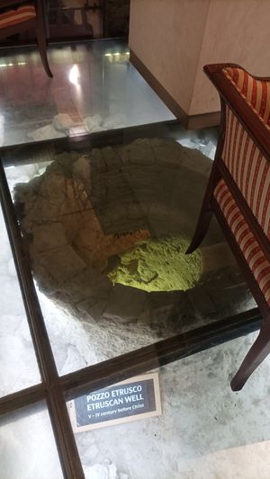 Etruscan well at Life Bistrot in Volterra