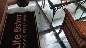 Etruscan wall at Life Bistrot in Volterra