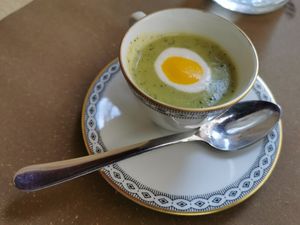 Complimentary starter (zucchini) at Life Bistrot in Volterra