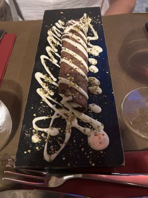 Chestnut roll  at Life Bistrot in Volterra