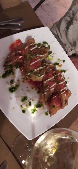 Filetti di melanzane fritti at Life Bistrot in Volterra