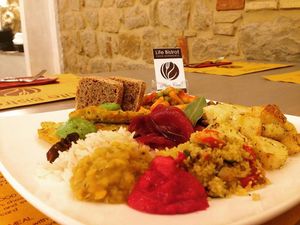 Dish from our buffet by wheigt at Life Bistrot in Volterra