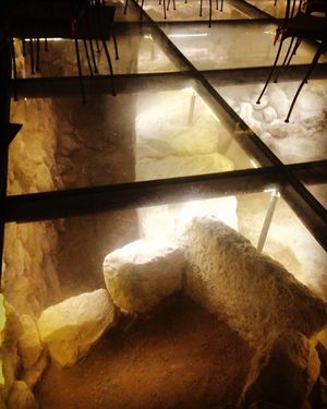 Etruscan well water input at Life Bistrot in Volterra