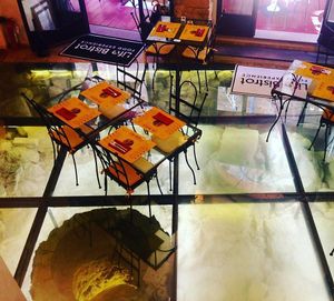 Archaeological Room Crystal Floor at Life Bistrot in Volterra