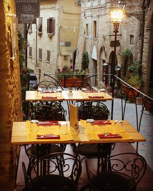 Outside Tables Terrace at Life Bistrot in Volterra