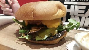 great mountain burger at Outlawz in Bern