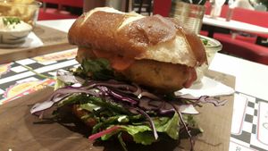 tempeh vish burger at Outlawz in Bern