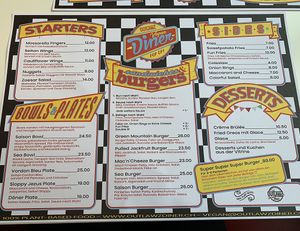 Menu at Outlawz in Bern