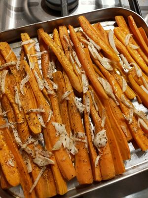 Roasted carrots with garlic. at Petra Fig Tree Villa in Wadi Musa