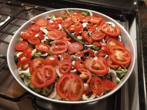 The vegan Saniye, ready for the oven. at Petra Fig Tree Villa in Wadi Musa