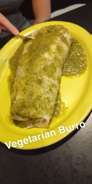 Vegetarian Burro with Green Sauce at Taxco in Sycamore